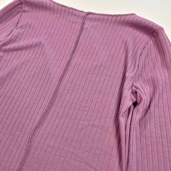 Urban Outfitters Long Sleeve Rib Knit Top Stretch Lavender Mauve S NWT - Picture 5 of 7